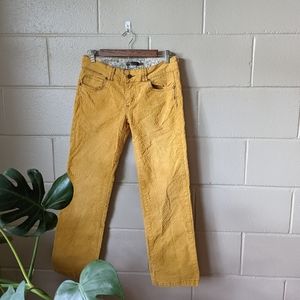 prAna yellow straight leg corduroy pants